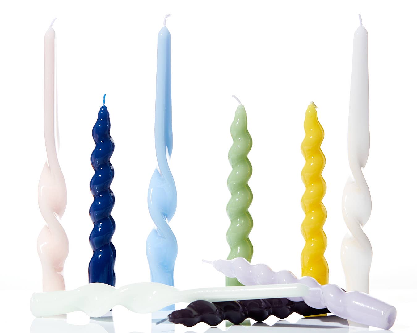 Spiral Taper Candles - 3 Pack - Dark Grey