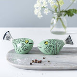 Fish Salt and Pepper Shakers Green by Hannah Turner