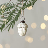 Mini Antique White & Gold Acorn Bauble