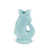 Ceramic Fish Vase - Aqua Blue 17cm