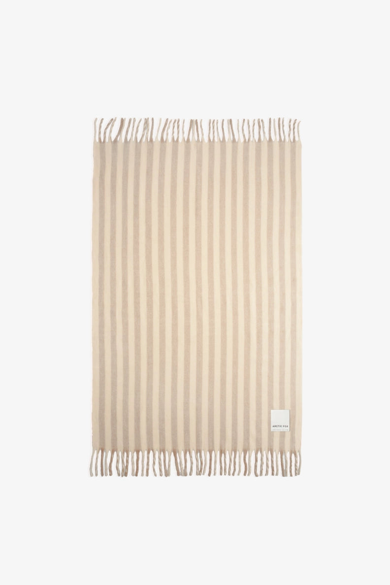 The Wool Stripe Throw - Pale Taupe Stripe Dimensions: 200 x 135 cm (78.7 x 53.1 in)