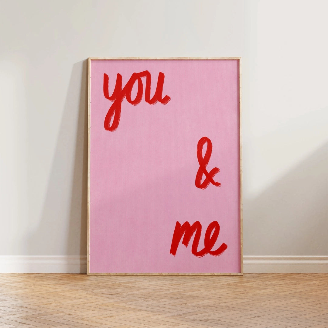 You & Me Print A3 - (29.7 x 42 cm / 11.7 × 16.5 inches) in White Frame