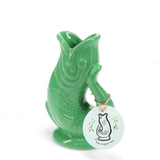 Ceramic Fish Vase - Green 17cm