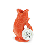 Ceramic Fish Vase - Orange 17cm