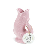Ceramic Fish Vase - Pink 17cm