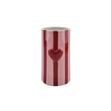 Vase with Red Heart Stripe L9.1 D8.7 H16.8 cm