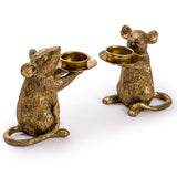 Gold Mouse Candleholder