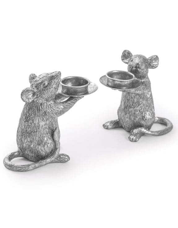 Silver Mouse Candleholder