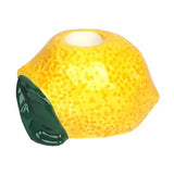 Hand-Painted Lemon Ceramic Candle Holder - 6cm