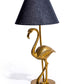 Antique Gold Flamingo Lamp with Black Shade Battery or USB plug in