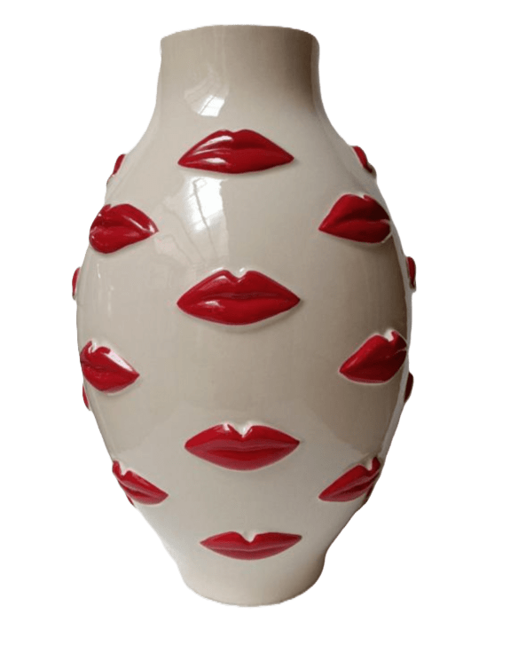 Lips Vase Red