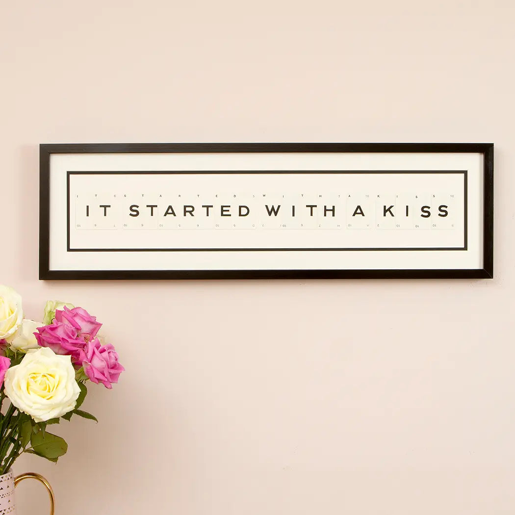 It Started with A Kiss Vintage Playing Card Wall Art