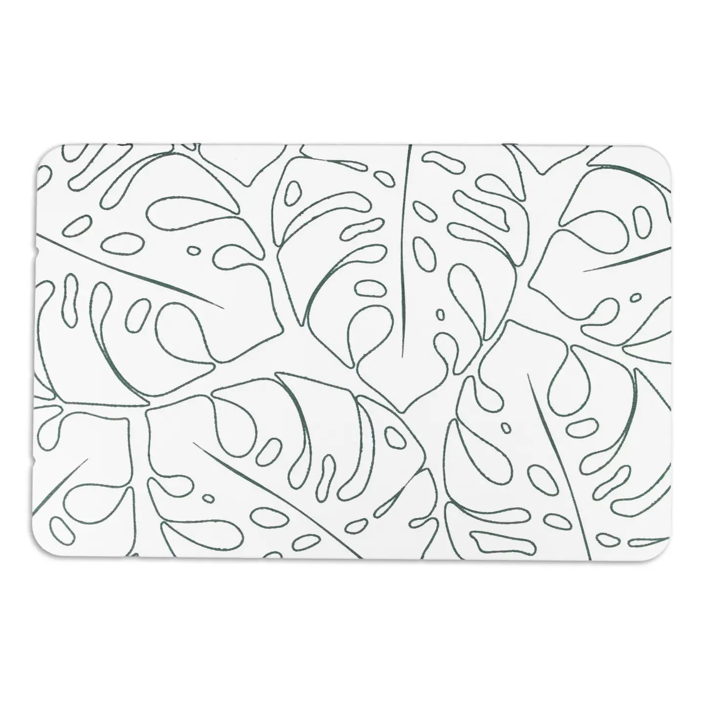 Monstera White Stone Bath Mat