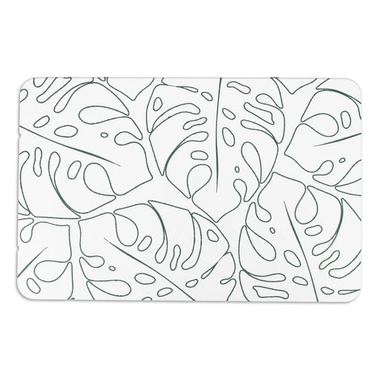 Monstera White Stone Bath Mat