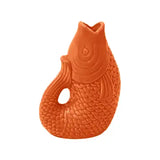 Orange Frosted Ceramic Fish Vase W8.2 D5 H12cm