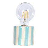 Light Blue Stripe Led Decoration with Batteries D8.8 H17.5cm
