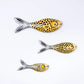 Wall-Mounted Handmade Ceramic Fish Trio Orange by Hannah Turner