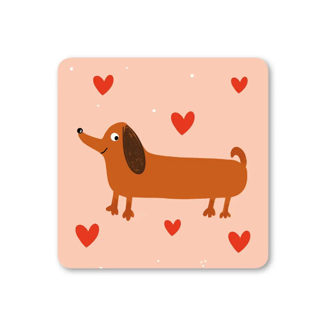 Happy Sausage Dog Coaster