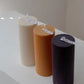 Medium Scented Soy Ribbed Pillar Candle (14x5.5cm) Orange