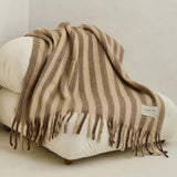 The Wool Stripe Throw - Burnt Umber  Dimensions: 200 x 135 cm (78.7 x 53.1 in)