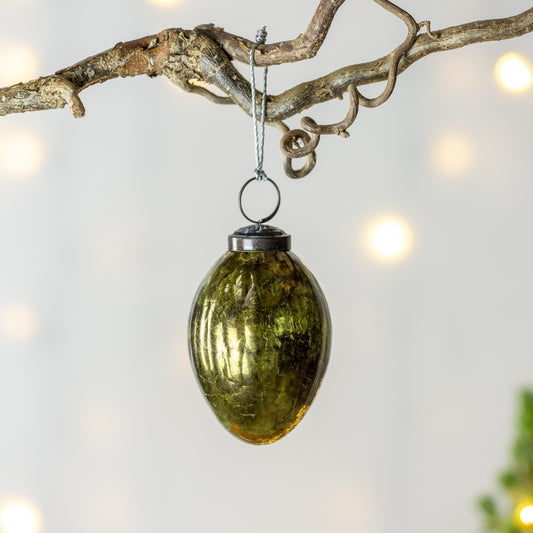 Antique Gold Crackle Bauble