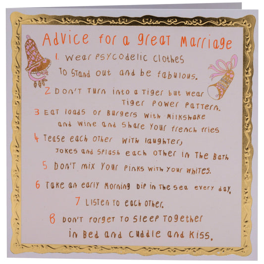 Advice For A Great Marriage Greeting Card