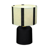 Black Striped Led Decoration with Batteries D13 H20cm