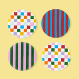 Eleanor Bowmer Coffee Club Set of 4 Resin Coasters Assorted