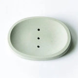 Concrete Oval Soap Dish Grey