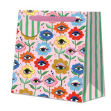 Eleanor Bowmer Large Square Gift Bag Flower Eyes Pink