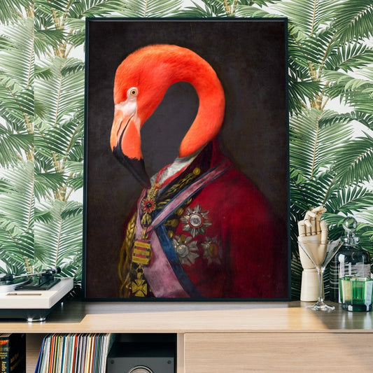 Framed Flamingo Duke Art Print