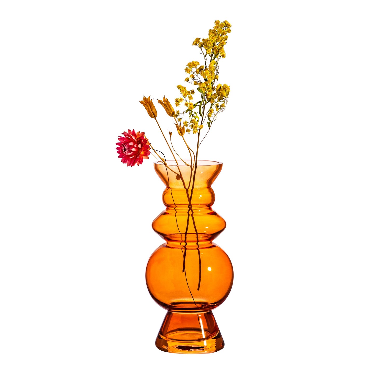 Selina Glass Vase - Amber