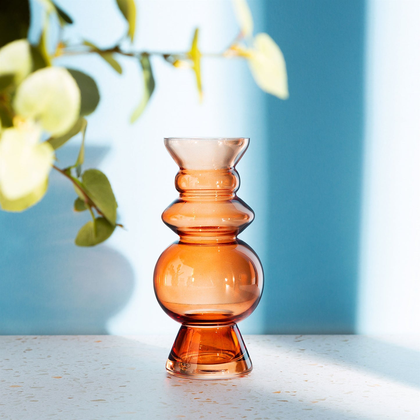 Selina Glass Vase - Amber