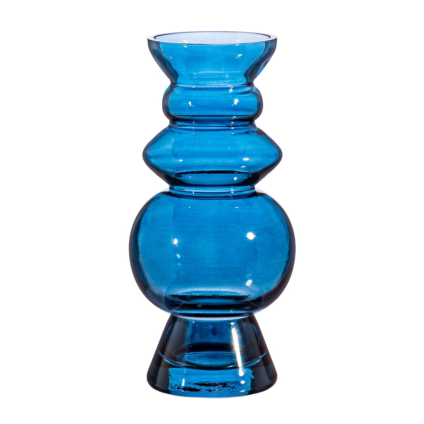 Selina Glass Vase - Blue 17cm