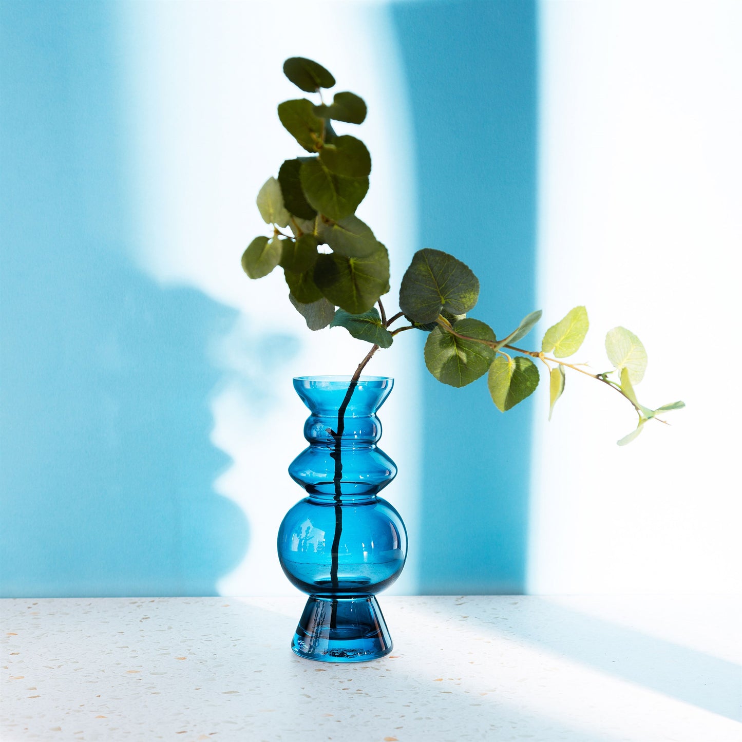 Selina Glass Vase - Blue 17cm