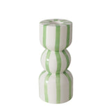 Candle Holder Green Stripe 14.5cm