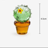Handmade Glass Cactus Plant Mini Ornament Decor Green Globe