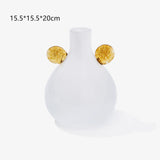 Vintage Artistic Double Handle Gradient Glass Vase White 20cm
