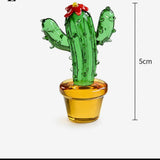 Handmade Glass Cactus Plant Mini Ornament Decor