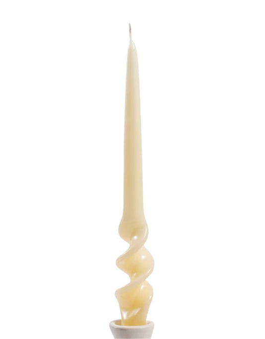 Gloss Cream Spiral Candle - 29cm