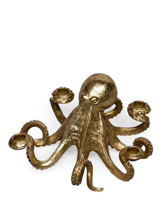 Gold Octopus Candleholder