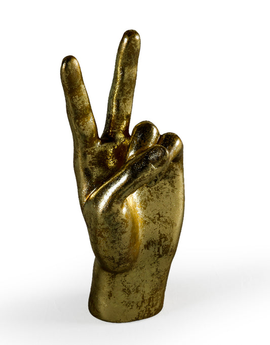 Gold Peace Hand Figure