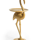 Antique Gold Flamingo Side Table