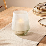 Nkuku Dera Etched Glass Tealight Holder – Medium
