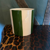 Large Ceramic Green Stripe Plant Pot / Various Sizes available