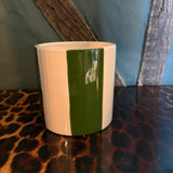 Medium Ceramic Green Stripe Plant Pot / Various Sizes available