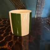 Small Ceramic Green Stripe Plant Pot / Various Sizes available
