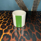Extra Small Ceramic Green Stripe Plant Pot / Various Sizes available
