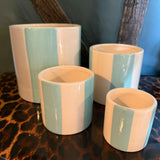 Large Ceramic Light blue Stripe Plant Pot / Various Sizes available