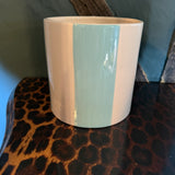 Large Ceramic Light blue Stripe Plant Pot / Various Sizes available